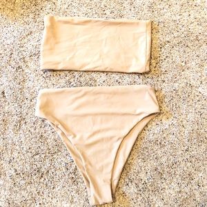 Nude strapless bikini